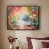 Landschap - Olieverf - Kleurrijk - Natuur Textielframe zwart klein -sfeer1