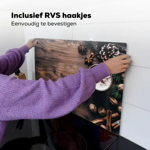 Winter - Houtlook - Stilleven Inductie beschemer met haakjes klein -ky-ophangen-nl