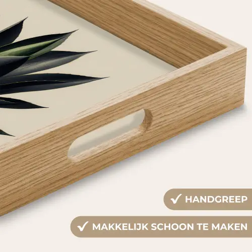 Agaveplant - Symmetrisch - Groen Dienblad Rechthoek middel -USP_HandgreepNL