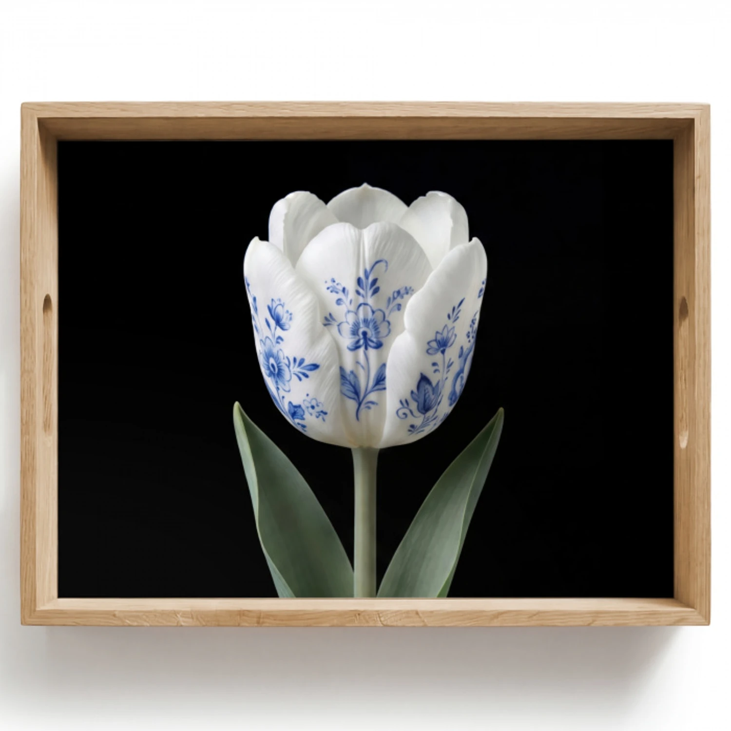 Tulp - Patroon - Blauw Dienblad Rechthoek middel -z3d_shopping