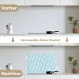 Blauw - Wit - Patroon - Bliksem keuken achterwand spatscherm klein 900 -voor_na_DE