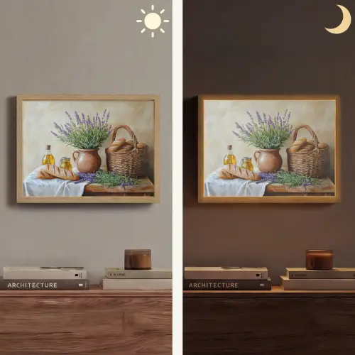 Lavendel - Brood - Stilleven Light Box met batterij (Wandlamp) middel -sfeer3