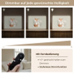 Illustratie - Vos - Konijn - Bladeren Light Box met batterij (Wandlamp kind) middel -USP_dimbaarDE