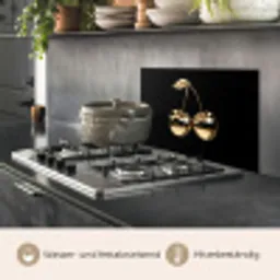 Kersen - Zwart - Goud - Chrome keuken achterwand spatscherm klein -usp_DE