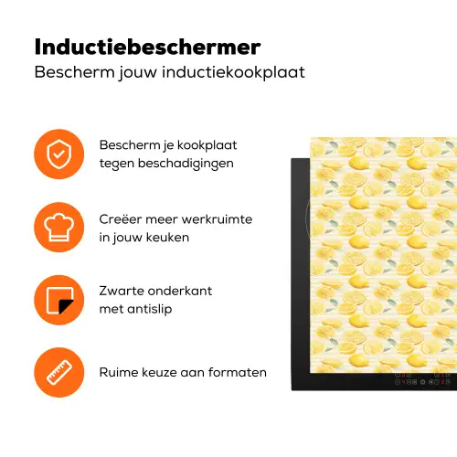 Frans - Citroen - Strepen - Geel - Groen Inductie beschermer vinyl 3mm klein 276 -zzzzzzz-td-ups