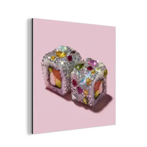 Sushi - Rolletjes - Steentjes - Kleurrijk aluminium wit klein -3d