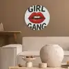 Lip - Girl - Rood - Letters Akoestische PET Vilt - Rond klein -sfeer1