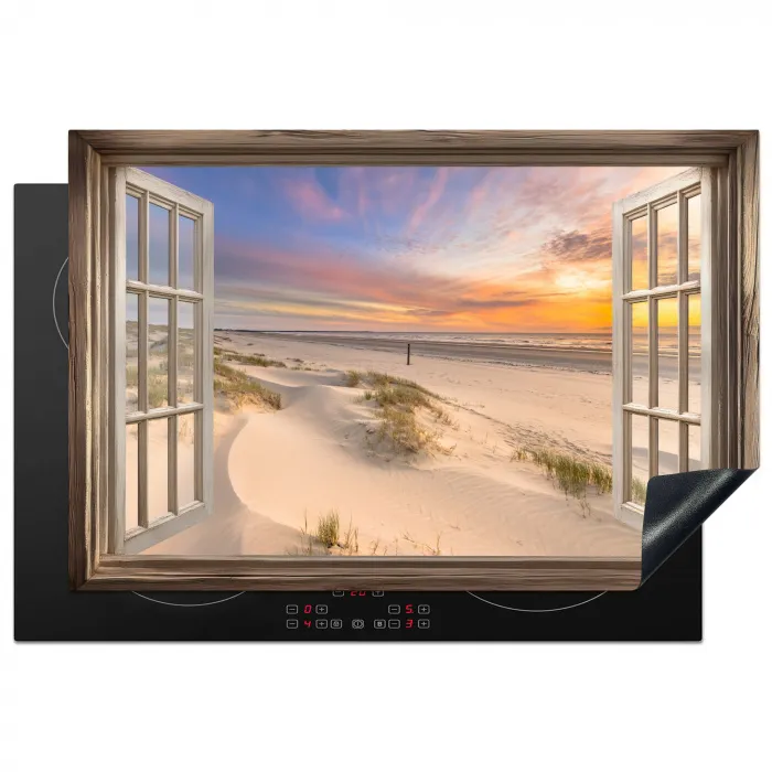 Doorkijk - Strand - Duinen - Natuur - Landschap Inductie beschermer vinyl 3mm klein -3d
