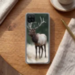 Edelhert - Gewei - Schildering - Rustiek Telefoonhoesje Samsung Galaxy A12 klein -sfeer1