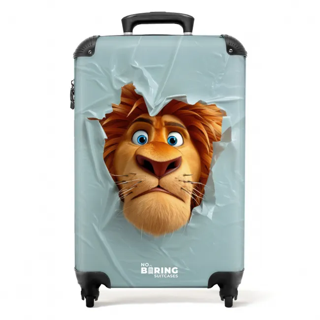 Leeuw met oranje manen door plastic wand NBS - Handbagage koffer - Kinderen Unisex middel -productfoto_recht