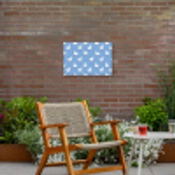 Ganzen - Elegant - Blauw Tuinposter op houten frame 2 cm dik klein 845 -sfeer3