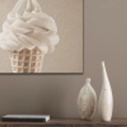 IJs - Softijs - Romig - Hoorntje - Beige PET vilt klein -sfeer6_closeup