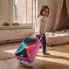 Baan - Raceauto - Neon - Rood Kinderkoffer - Roze klein -sfeer1