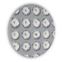 Borden - Bloemen - Blauw - Wit Akoestische PET Vilt - Rond klein 838 -3d