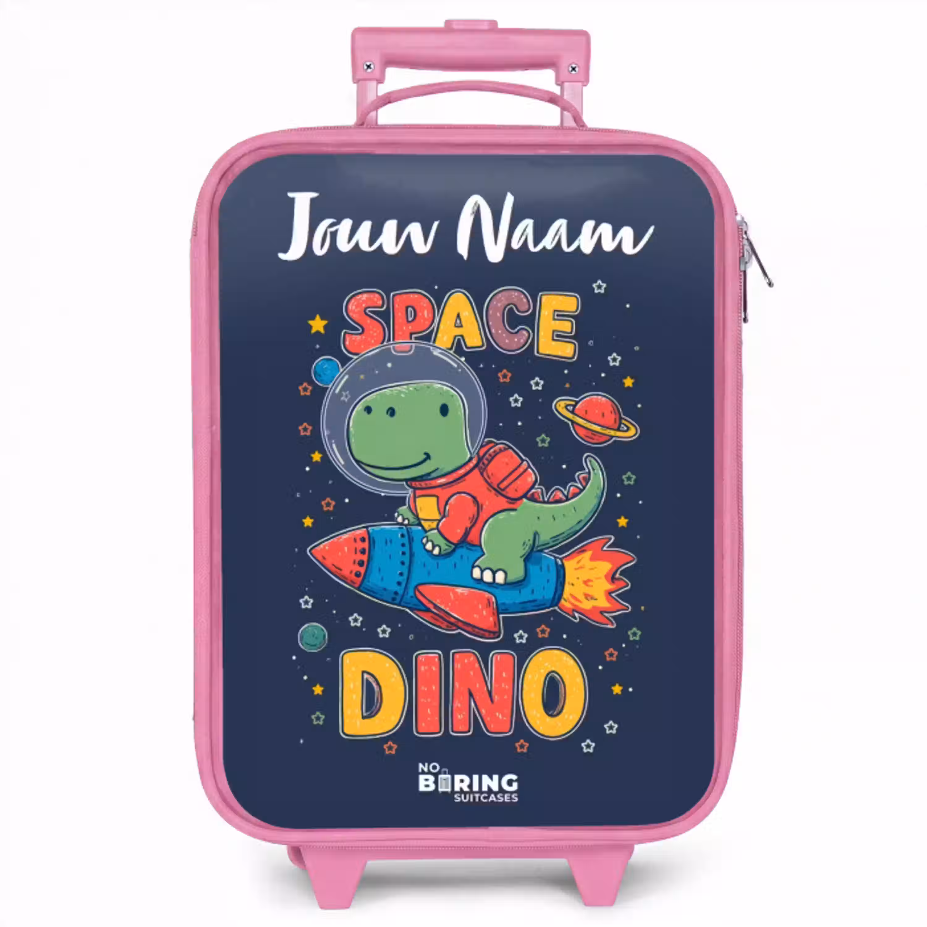 Dinosaurus - Groen - Raket - Sterrenhemel Kinderkoffer - Roze klein -zzz_website3d