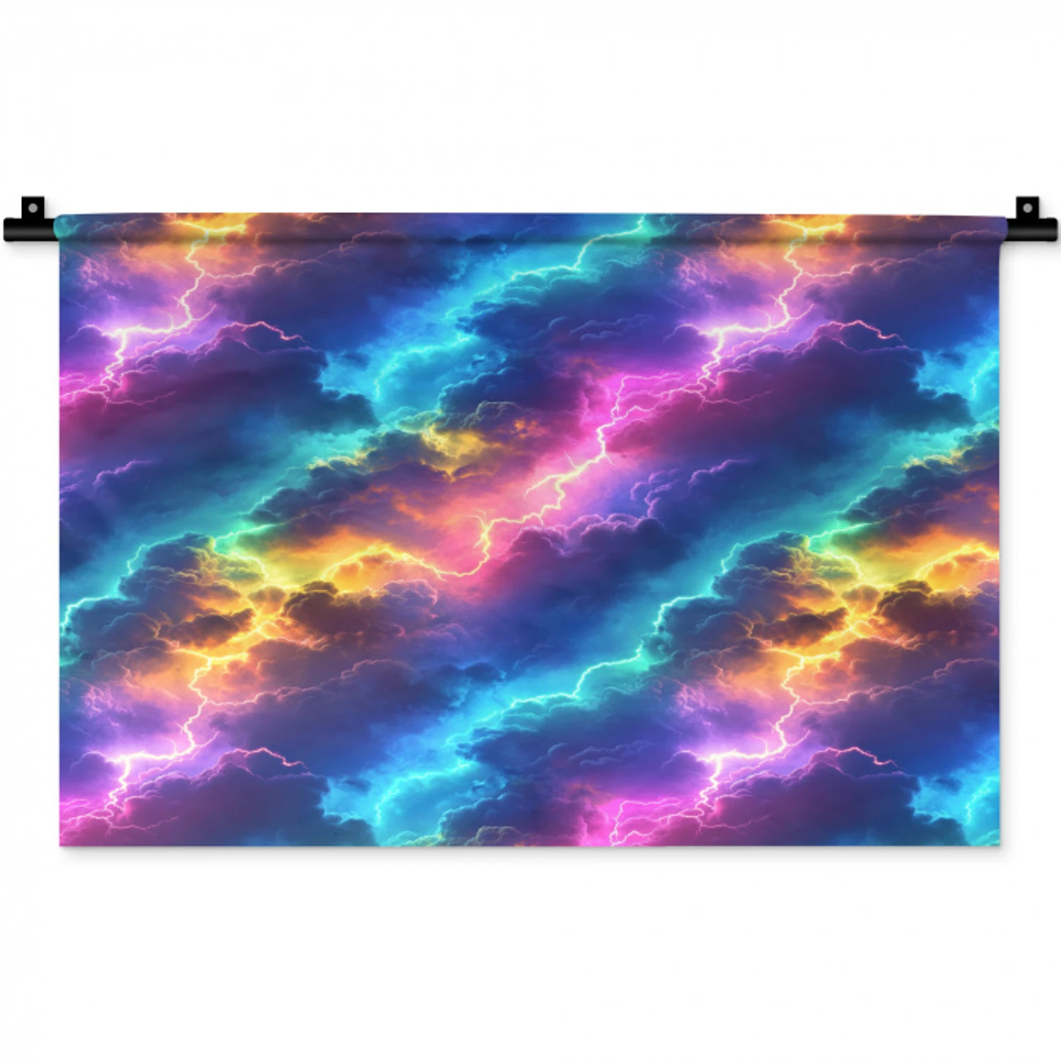 Storm - Bliksem - Regenboog Wandkleed katoen klein 269 -zz3d