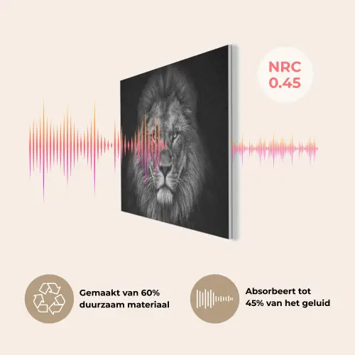 Leeuw - Dieren - Zwart - Wit PET vilt klein -USP_NL