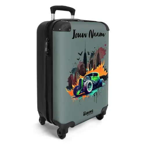 Auto in spookstad NBS - Handbagage koffer - Kinderen Unisex middel -productfoto_3d