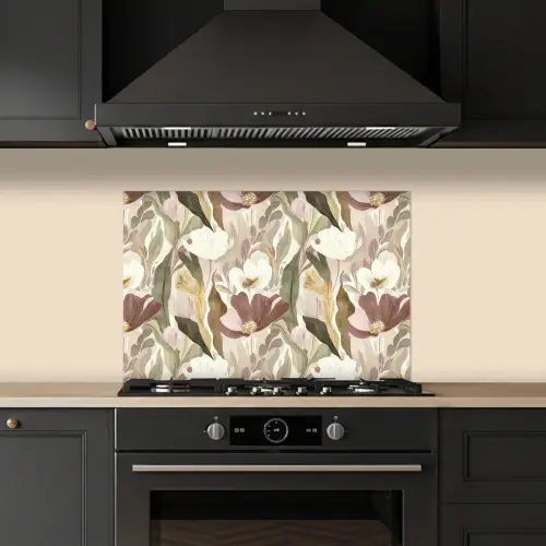 Bloemen - Aquarel - Kleurrijk keuken achterwand spatscherm klein 900 -sfeer1