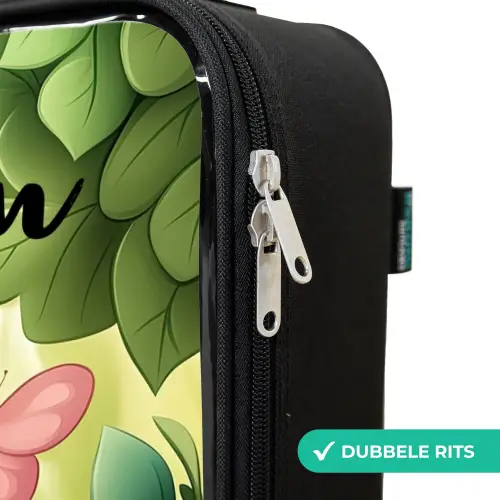 Paard - Bloemen - Vlinders Kinderkoffer - Zwart klein -rits_NL