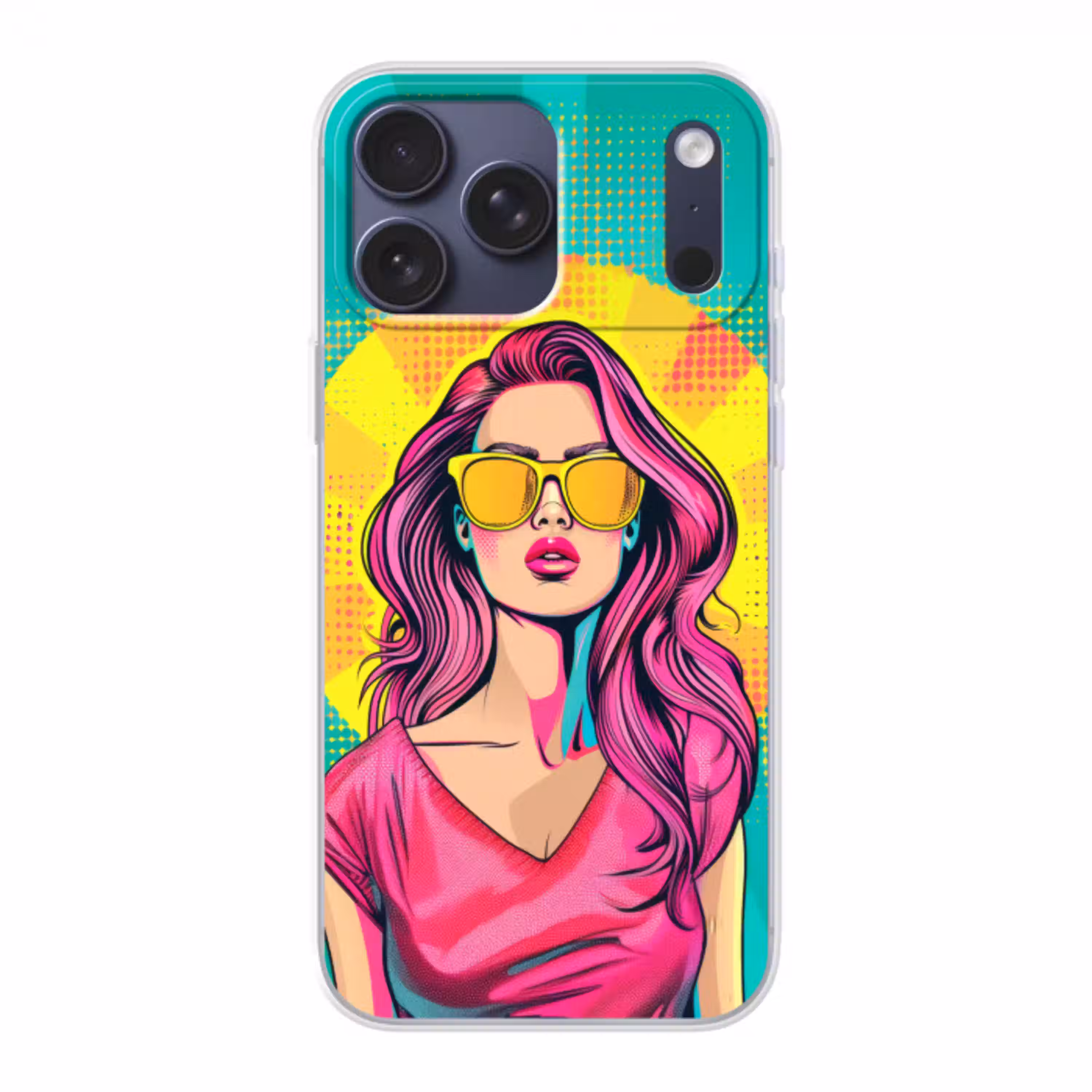 Zonnebril - Vrouw - Zonnig - Geel Telefoonhoesje iPhone 17 Pro Max klein -3d