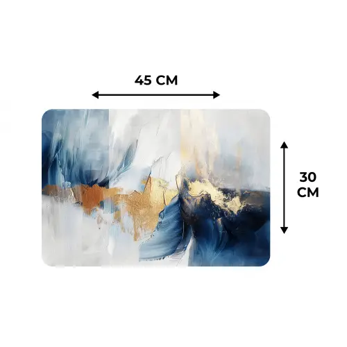 Goud - Blauw - Verf - Kunst - Modern Placemat vinyl groot -specs