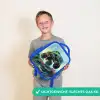 Groene Monstertruck met Penseelstreken Kinderrugzak - Blauw middel -sfeer1_NL