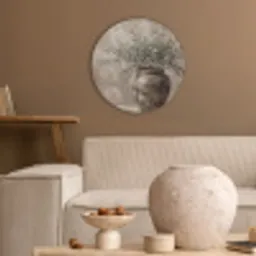 Olijfplant - Aardenpot - Abstract - Beige Akoestische PET Vilt - Rond klein -sfeer1
