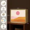 Zon - Heuvels - Abstract - Roze Light Box met batterij (Wandlamp) middel -USP_websiteoverzichtNL