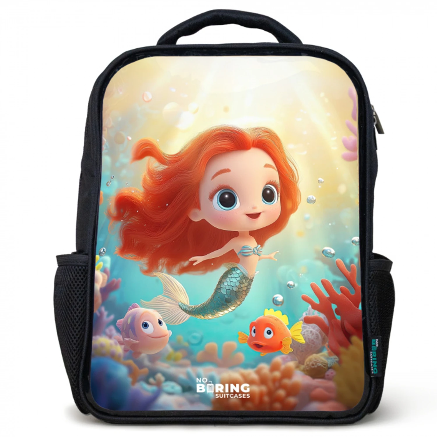 Zeemeermin - Vissen - Koraal Rugzak - Zwart middel -3d