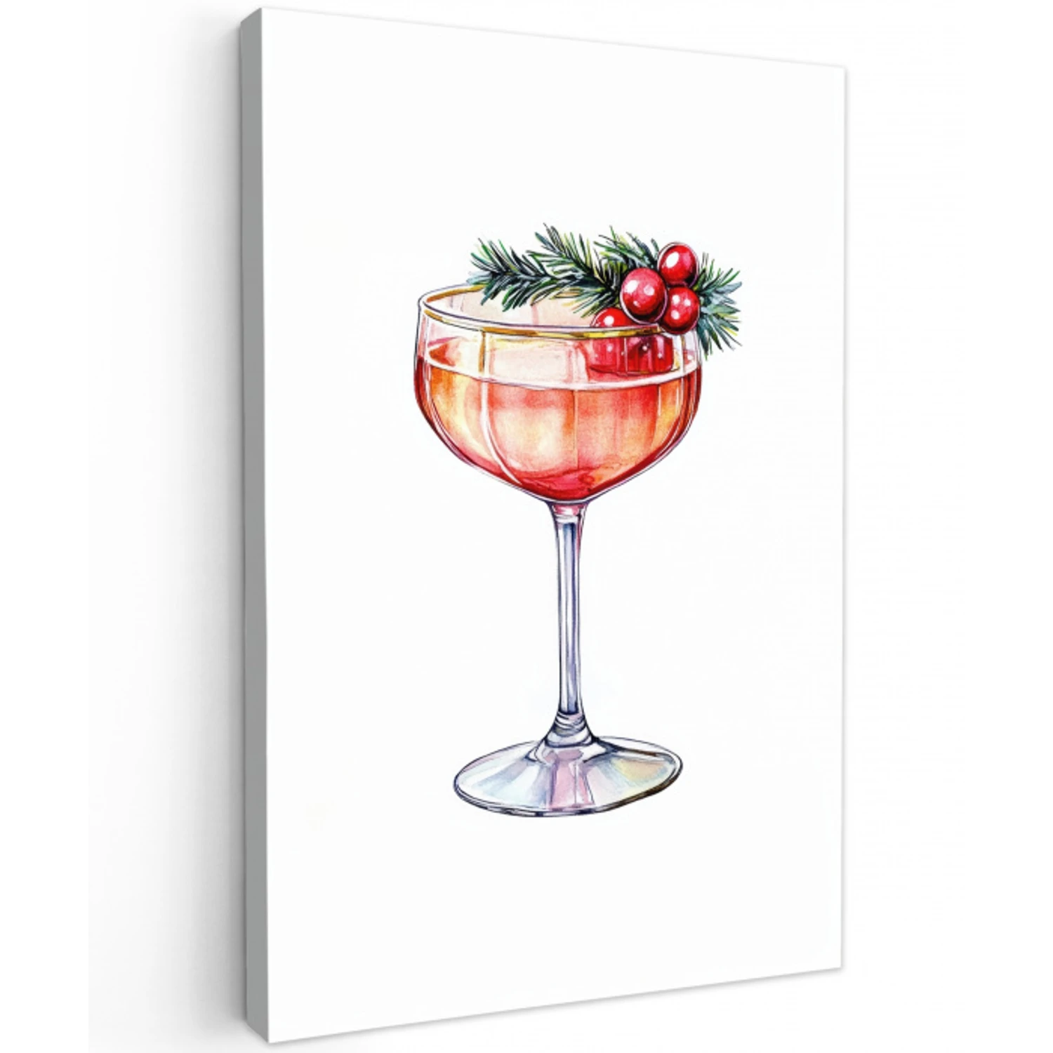 Cocktail - Feest - Winter - Decoratie Tuinposter op houten frame 2 cm dik middel -3d