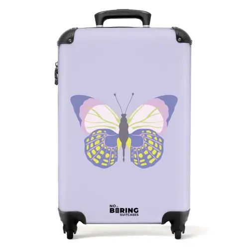 Summer memories - Vlinder op lila achtergrond NBS - Handbagage koffer - Kinderen Unisex middel -productfoto_recht