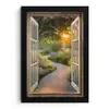 Doorkijk - Bloemen - Natuur - Zon - Pad fotolijst zwart zonder passe partout klein -3d