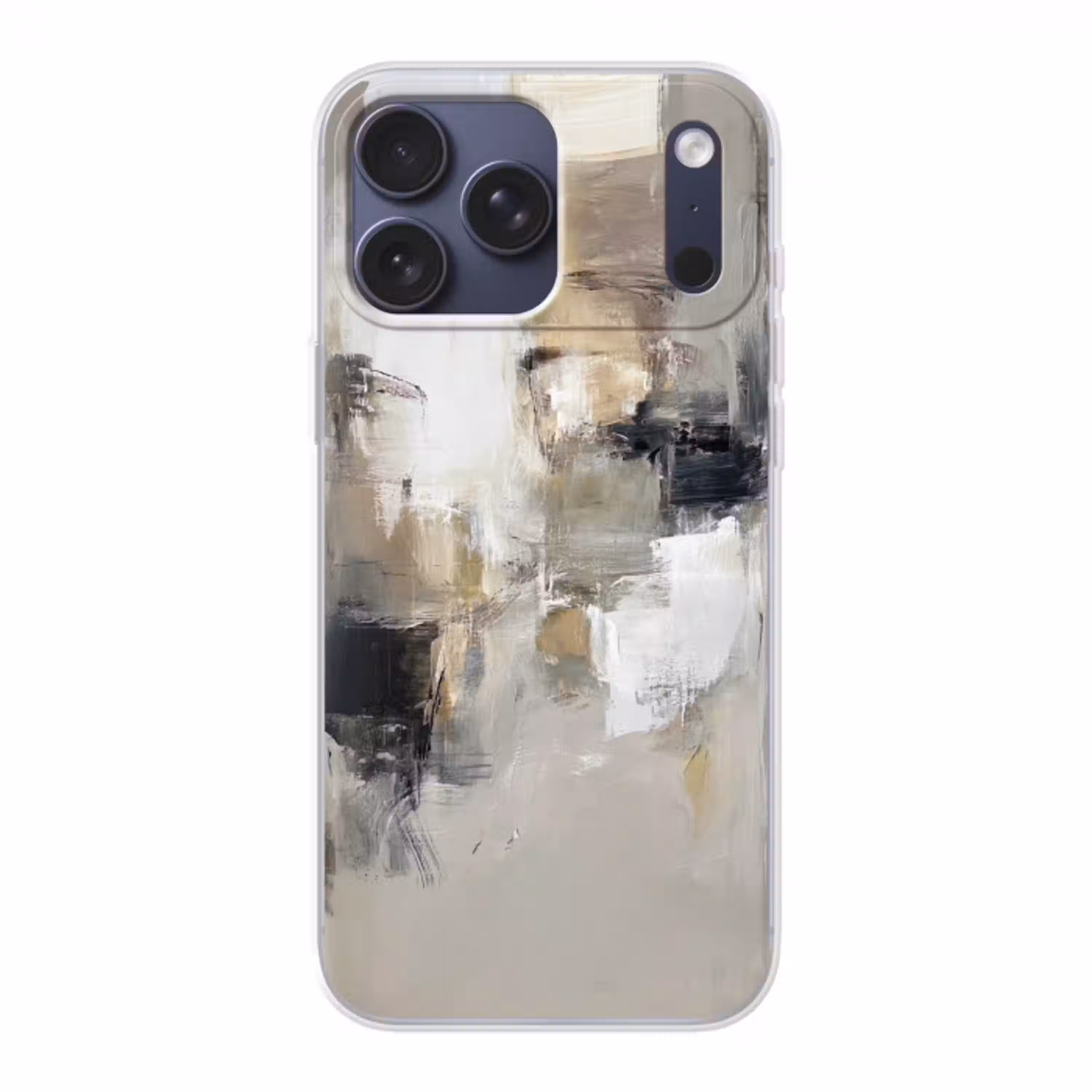 Kleurenpalet - Penseelstreken - Beige - Nevelig Telefoonhoesje iPhone 17 Pro Max klein -3d