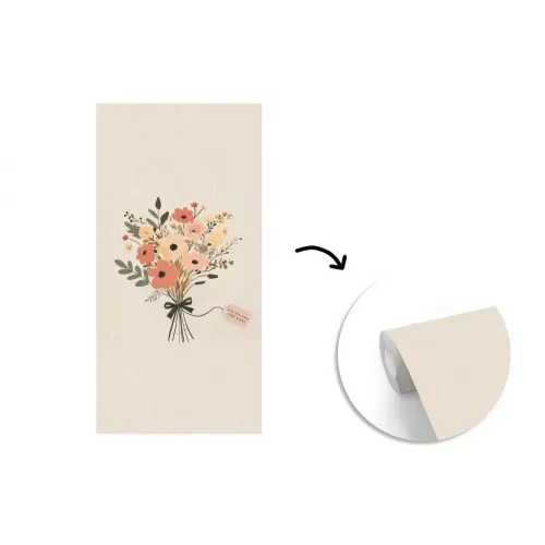 Bloemen - Quote - Beige - Lint fotobehang vinyl groot -3d