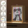 Portret - Vrouw - Zonnebril - Verfdruppels Light Box met kabel (Tafellamp) klein -USP_NL