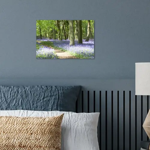 Bos - Pad - Bloemen - Paars - Groen - Natuur poster papier klein -sfeer2