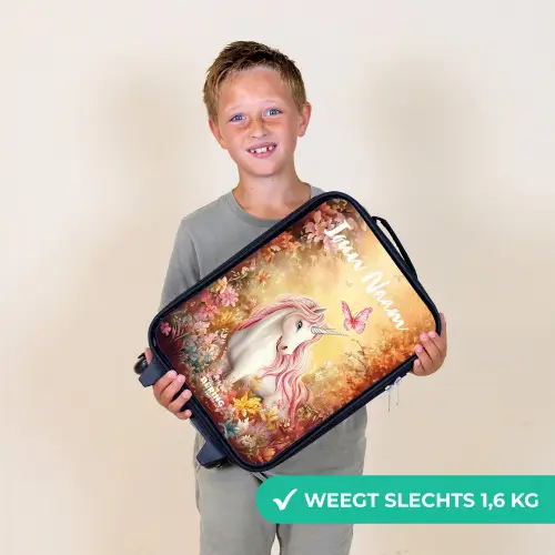 Eenhoorn - Vlinder - Roze - Manen Kinderkoffer - Zwart klein -sfeer4_NL