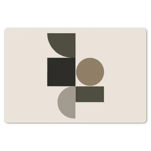 Aardetinten - Abstracte compositie - Eenvoudige vormen Placemat vinyl groot -zzsfeer1_Kitchenyeah-website