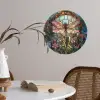 Libelle - Mozaïek - Bloemen - Kleurrijk Wandcirkel behangsticker klein -sfeer3