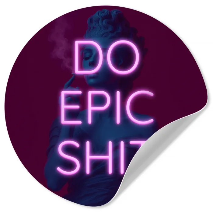 Buste - Neon - LED - Letters Wandcirkel behangsticker klein -3d