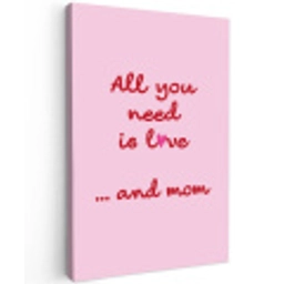 Moeder - Love - Tekst - Rood Tuinposter op houten frame 2 cm dik middel -3d