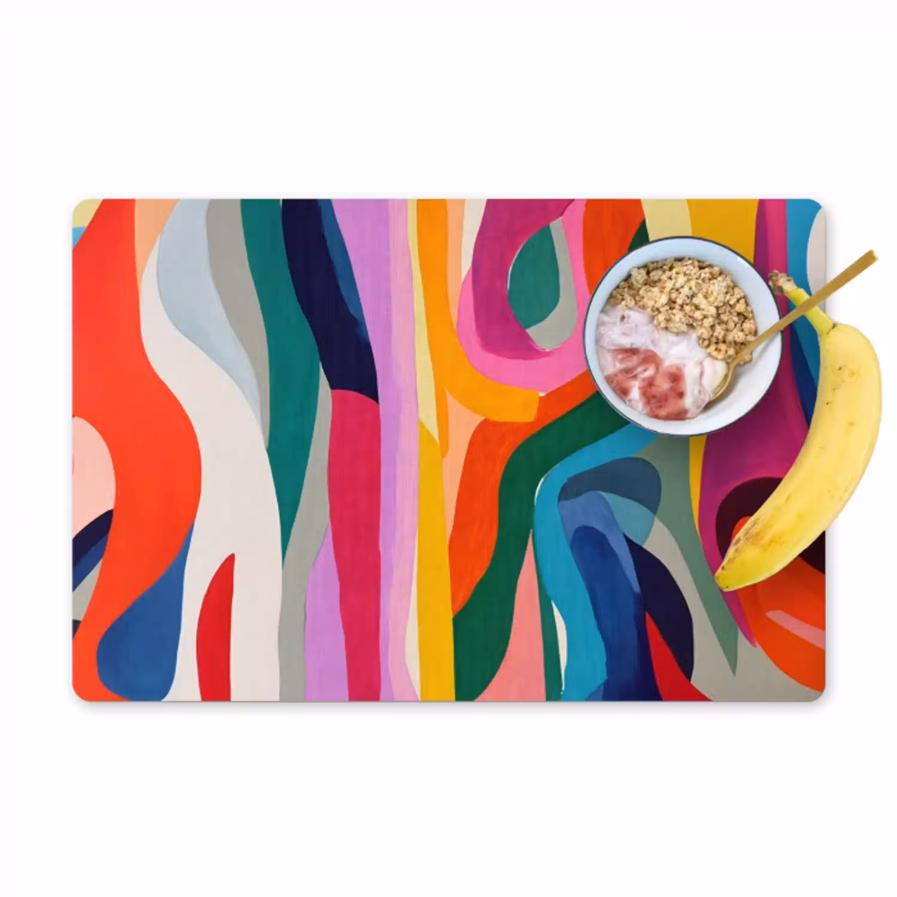 Abstract - Kleurrijk - Golven - Lijnen Placemat vinyl groot -zzzproduct_Kitchenyeah-website