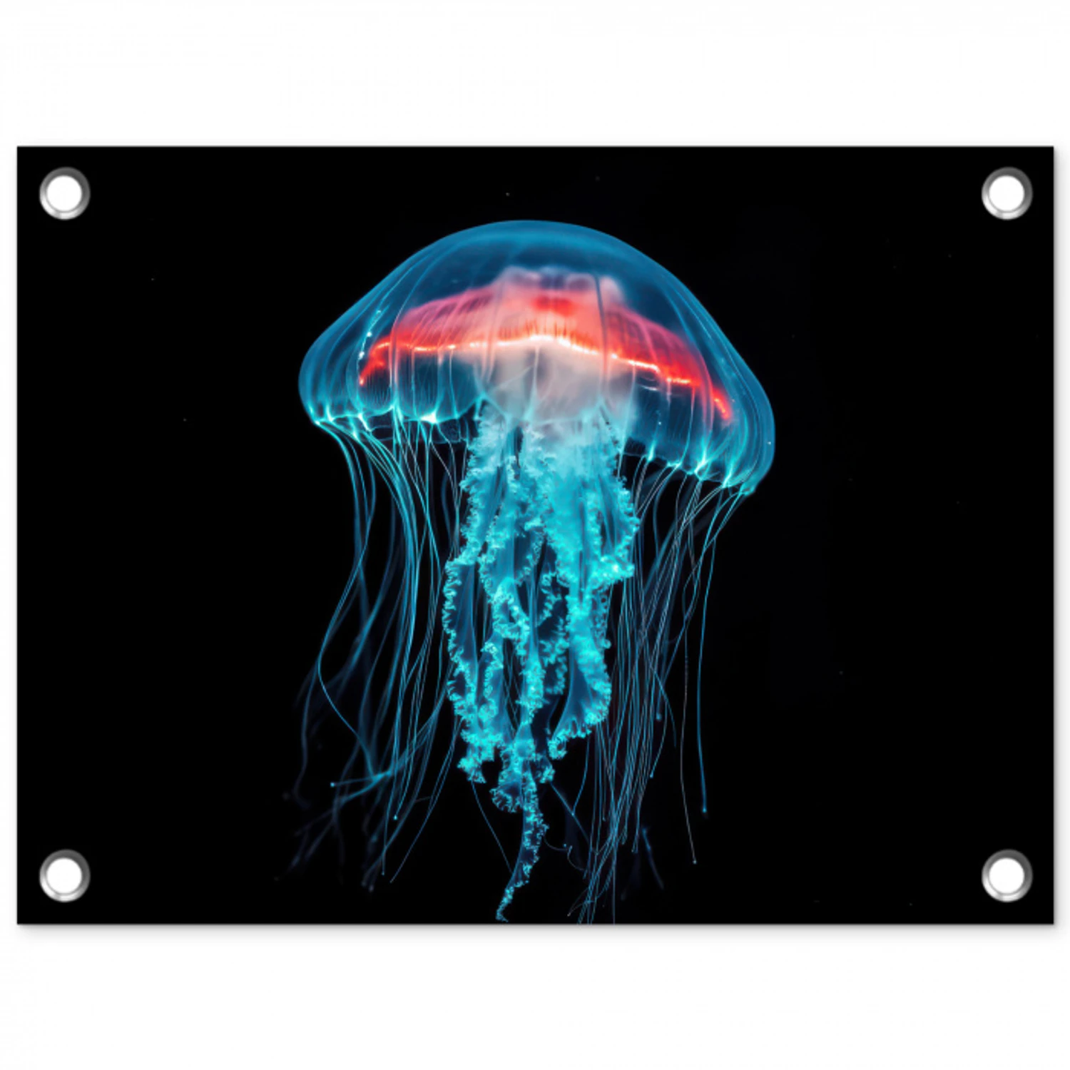 Kwal - Tentakels - Blauw - Licht tuinposter los doek klein -3d