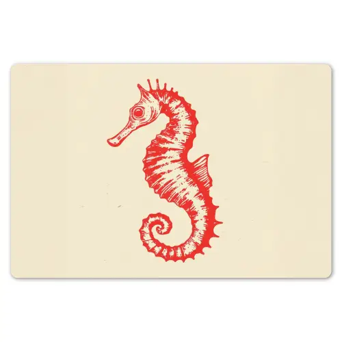 Zeepaardje - Rood - Fijne details Placemat vinyl groot -zzsfeer1_Kitchenyeah-website