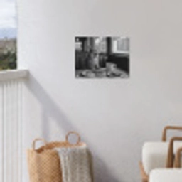 Kat - Koffie - Brood - Zwart tuinposter los doek klein -sfeer8