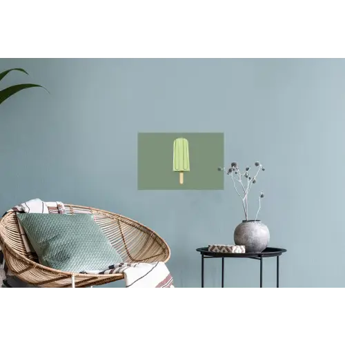 Groen - Waterijsje - Stokje - Illustratie Muursticker klein -plant