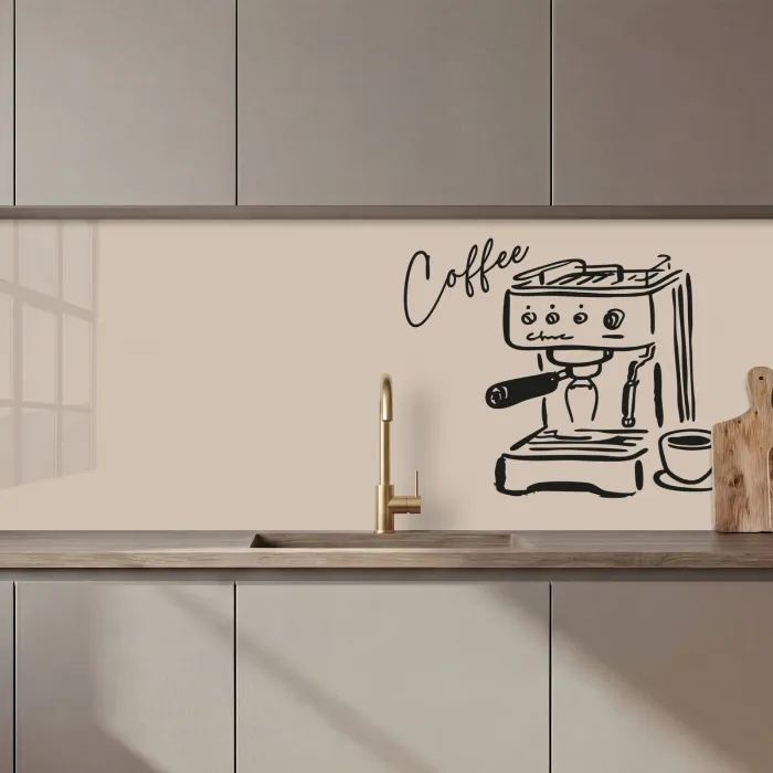 Espressomachine - Beige - Zwart keuken achterwand 2 middel zz_3dshopping