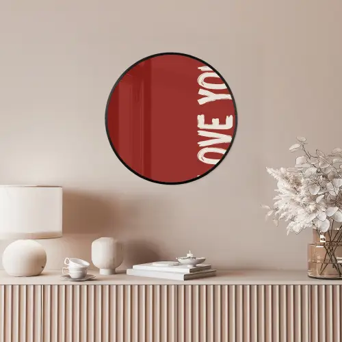 Schuin - Loveyou - Rood Fotolijst rond zonder passe partout klein -sfeer3