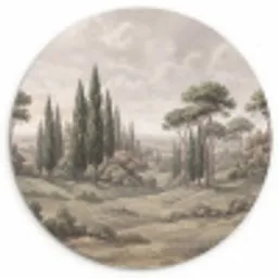 Vallei - Bos - Natuur - Groen Wandcirkel kunststof plaat 5mm dik klein -3d